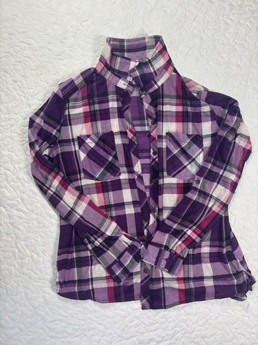 Grande camicia manica lunga in flanella indaco nord-ovest con bottoni taglia small - Foto 1 di 4