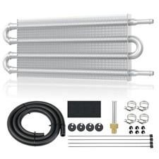 Universal 5/16" Transmission Oil Cooler Kit, Aluminium alloy Tube 4 Pass Silver