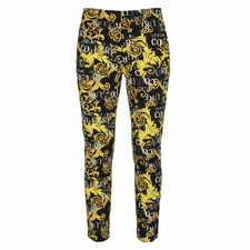 VERSACE JEANS COUTURE Cady Bistretch Print Logo Women Trousers W26 Ankle RRP350