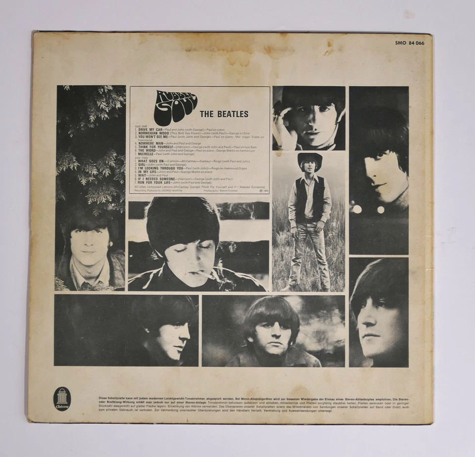 LP The Beatles - Rubber Soul - white gold Odeon SMO 84 066 - 1965 - rare german - Bild 3 von 4