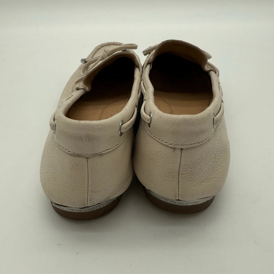 Zapatos informales Michael Kors MK para mujer sin cordones de cuero para conducir crema talla 8 Foto 4 de 4