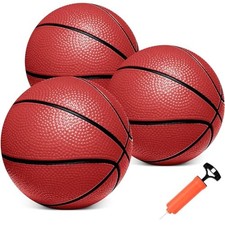 Mini Basketballs,3 Pack 6" Inch Small Basketball Set with Pump Over The Red