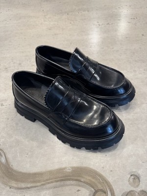 Alexander McQueen Women's Black Leather Wander Loafers Size 36.5