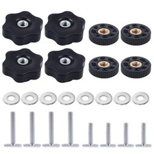 8 Pack T-Track Knob Kit, 4 Star Knob, 1/4-20 Threaded Bolts and Washers, Trac...