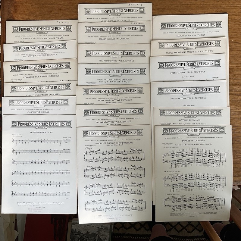 Lot~19 Progressive Series Exercises~#40-#159~Art Publication Society~1918~scales