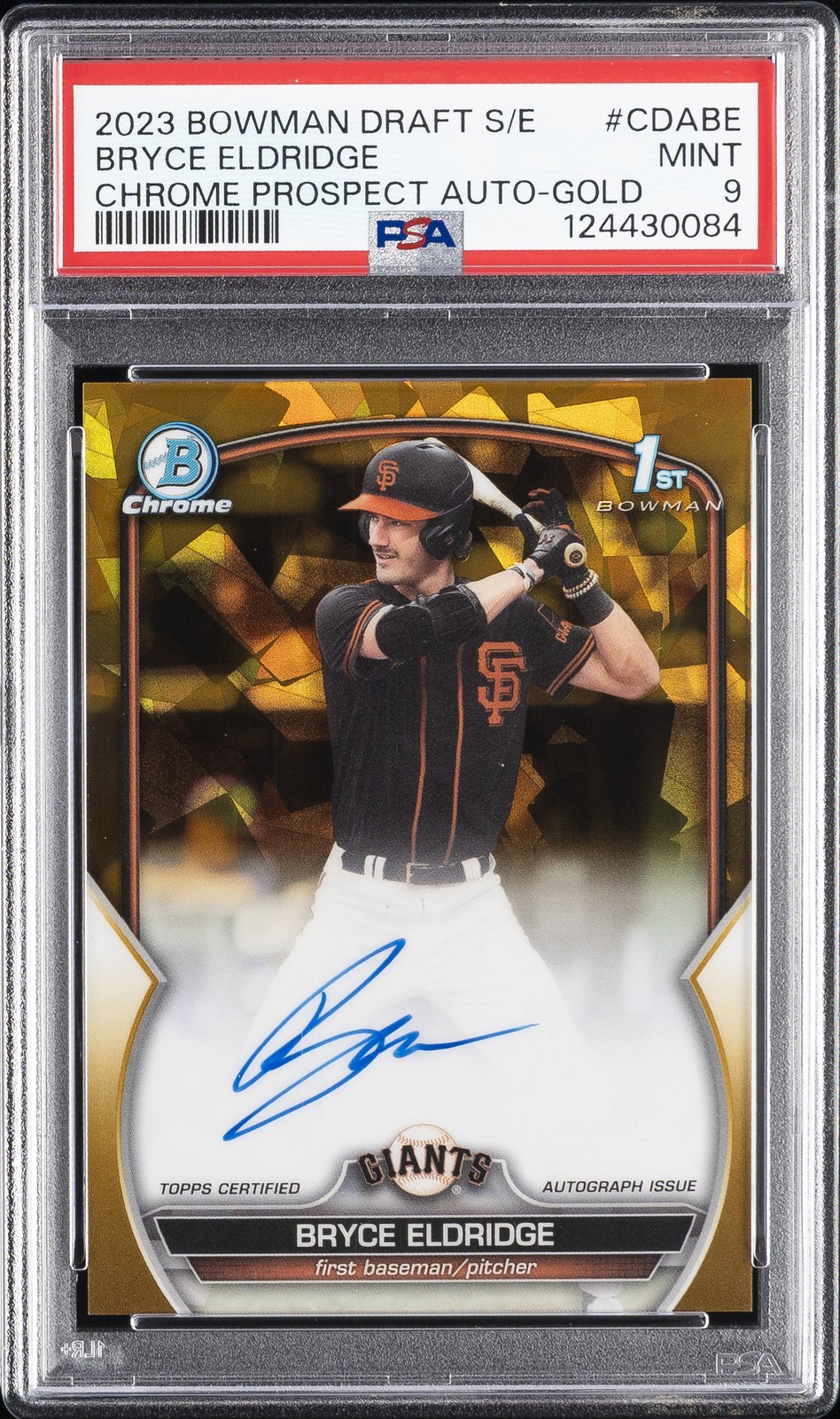 BOWMAN DRAFT SAPPHIRE EDITION CHROME PROSPECT AUTOS BRYCE ELDRIDGE 12/50 PSA 9