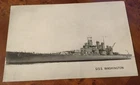 U.S.S. Washington Battleship BB-56 - WWII 8" x 5" Black and White Photo