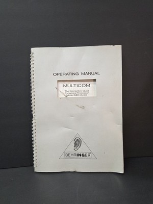 Behringer MULTICOM MDX-2400 Original Operating Owner's Manual English/German