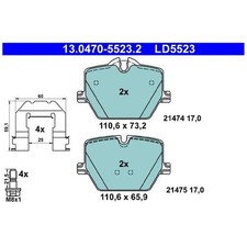 Satz Bremsbeläge Bremsklötze hinten für BMW 4-er G22 G23 Gran G26 I4 Z4 | 244