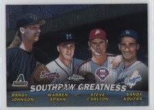 2001 Chrome Combos Randy Johnson Warren Spahn Steve Carlton Sandy Koufax HOF 3kf