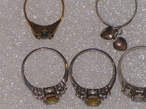 Anillo de compromiso de oro de 18k 925 diamantes de imitación circonita amatista lote de 11 mujeres - Imagen 18 de 24