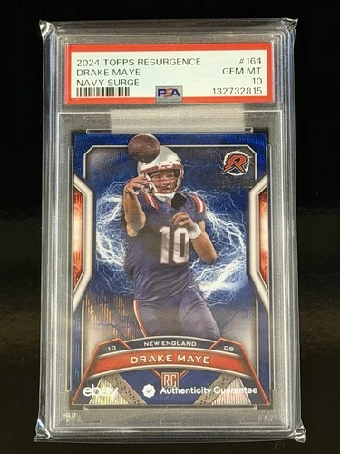2024 Topps Resurgence #164 Drake Maye Navy Surge Refractor /275 PSA 10 RC POP 4