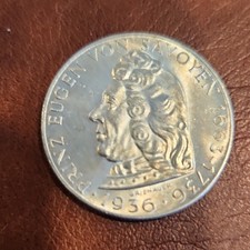 Austria 2 Schilling 1936 Franz Eugen von Savoyen Coin 500,000 mintage rare