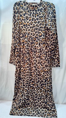 Masai Leopard Midikleid Gr. XL NIcolo Stretch Langarm Rundhals Taschen