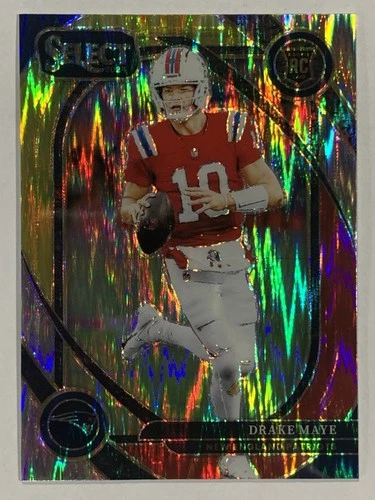 2024 Panini Select Club Level Red & Yellow Shock Prizm Drake Maye RC #218 NM-MT