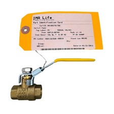 IMA Life EDF12-00702 1/4" Brass Ball Valve 600 WOG Female NPT Manual Shut Off