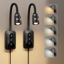 2 Pack Wall Mounted Headboard Reading Light, Dimmable Touch Control, Ideal fo...