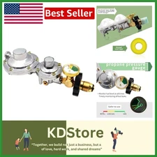2-Stage Brass Propane Regulator with Gauge for Safe, Reliable Tank Connection