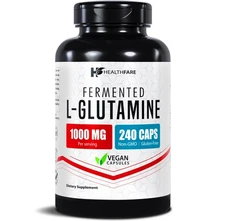 Healthfare L-Glutamine 1000mg | 240 Capsules | Amino Acid Fuel for Gut & Muscle