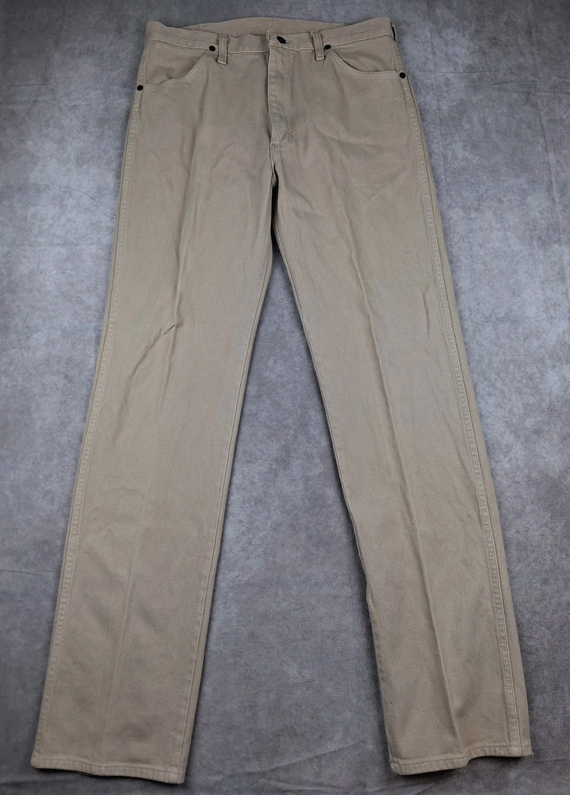 S 34x36 Tan Khaki Cowboy Cut Made Usa 80s