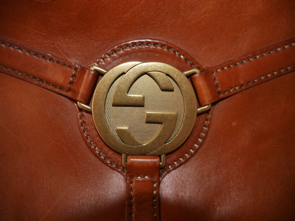 Authentic GUCCI Brown Leather Interlocking G Purs… - image 12