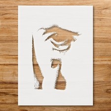 Face with Eye and Finger Silhouette Wall Art Reusable Stencil - StencilAir