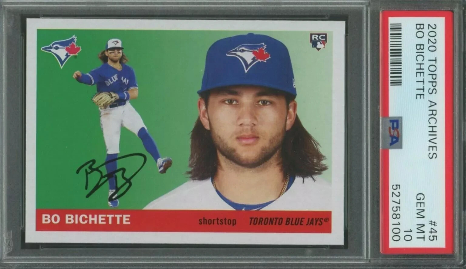 Bo Bichette 2020 Topps Archives Rookie #45 "1955 Topps Design" - PSA 10 - GEM MT