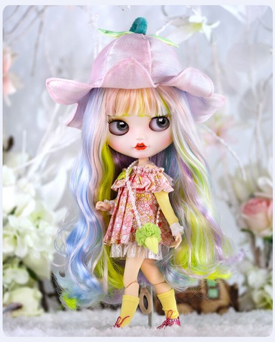 Precioso conjunto de trajes de muñeca Blythe de 12" de vestido de fábrica + sombrero + bolso + calcetines - Imagen 3 de 7