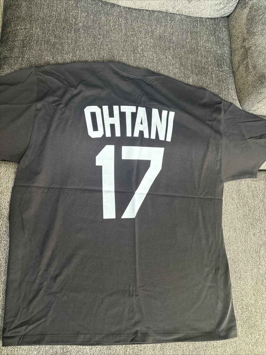 Shohei Ohtani #17 Los Angeles Dodgers BLK Cotton Graphic T