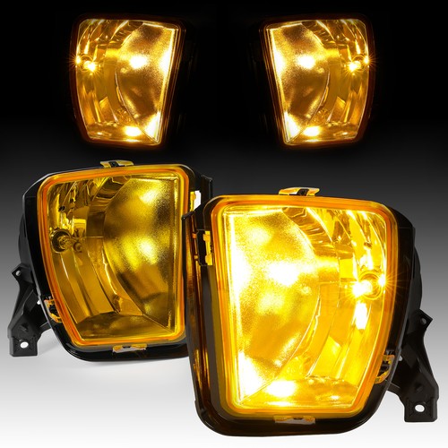 Amber Lens Fog Lights Lamps W/Bulbs Left+Right Fit For Dodge Ram 1500 2013-2018 - Picture 6 of 19