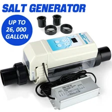 Salt Water Pool Chlorinator System Titanium Cell 26,000 Gals,Pool Salt Generator