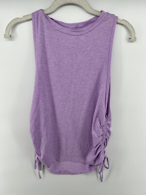 GAP FIT Purple RACERBACK TANK WITH DRAWSTRING RUCHED SIDES SZ  XS Petite