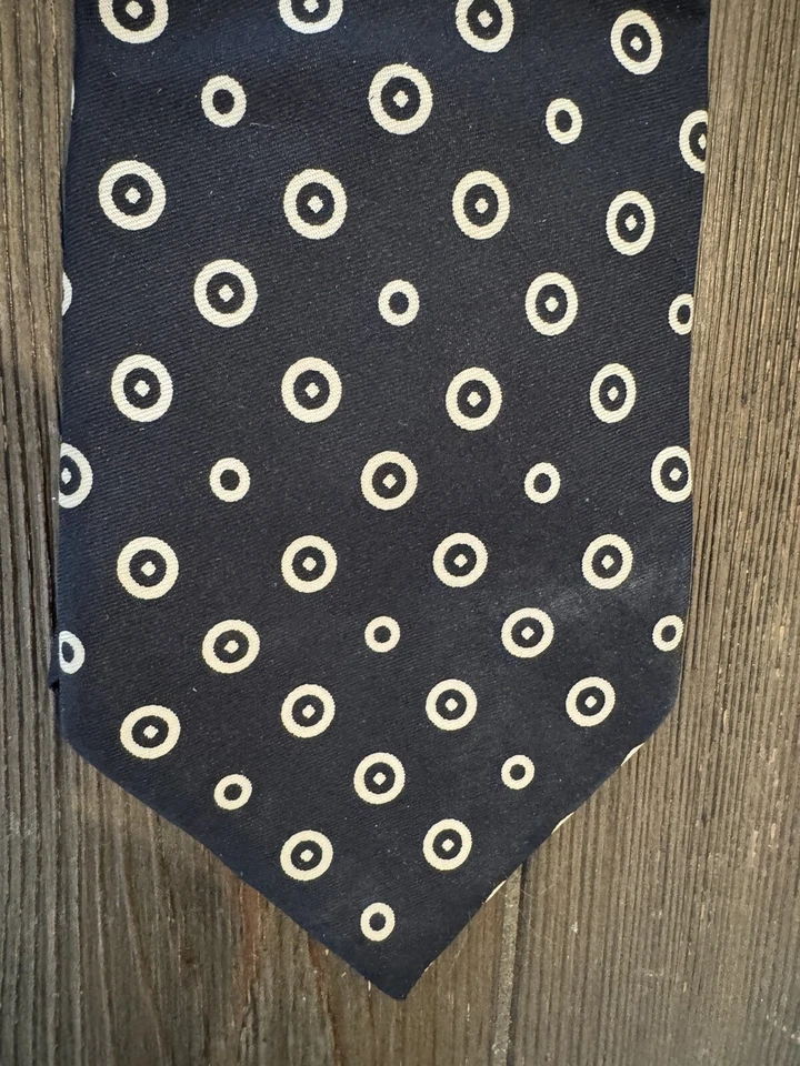 Christian Dior мужской дизайнерский галстук черный белый точек шелк 3,25 «x 55» - Изображение 2 из 4