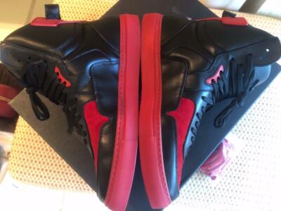 Rip-off Fabio Simone Type One High top leather sneaker shoe black/red Sz US 7 Rip-off Fabio Simone Type One High top leather sneaker shoe  main image 2