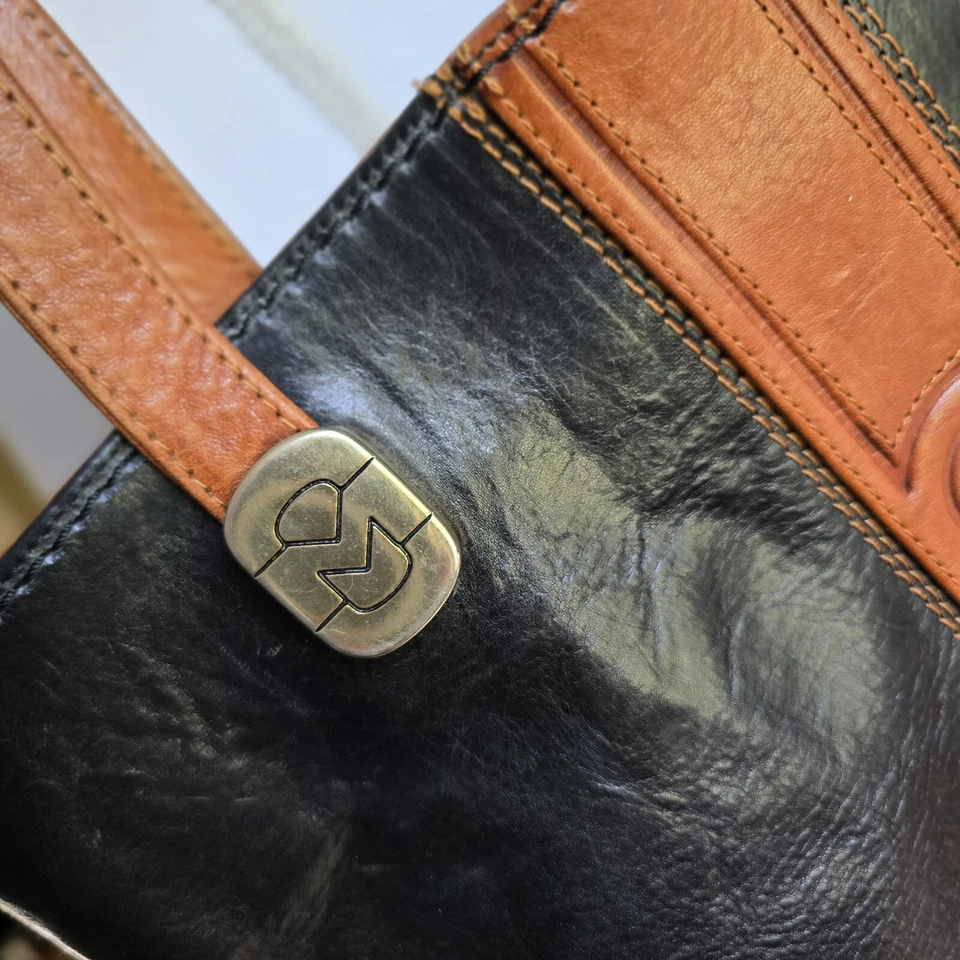 BOLSO BOLSO TOTE CUERO ITALIANO MARINO ORLANDI VINTAGE Envío Gratis Foto 3 de 4