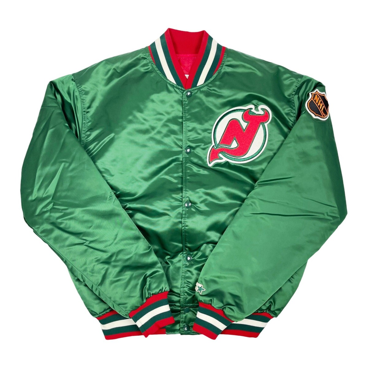Vtg Rare NWOT NHL New Jersey Devils Green Starter Satin Vtg Rare NWOT NHL New Jersey Devils Green Starter Satin