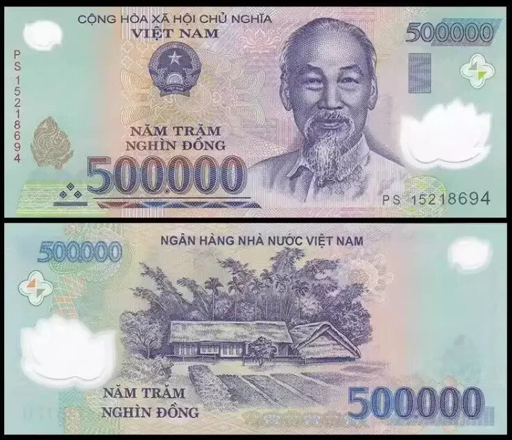 1,000,000 VND (2x 500.000) ONE MILLION VIETNAMESE DONG