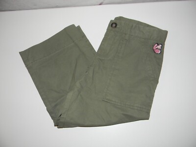 Carters Girls Green Size 7 Pants Chino Style Adjustable Waist 100% Cotton NWT