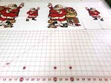 Santa Applique Fabric Panel. 2-Large Santas with Toys 2-Smaller Santas. RB-457