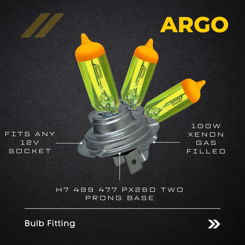 2x H7 Xenon Yellow Headlight Bulbs 499 100w Headlamp Led 501 Side light