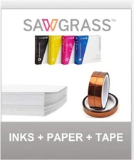 Sawgrass SG500/SG1000  UHD Ink CMYK 31ml with 110 sheets Sublimax paper&3 tapes