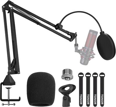 Tonor T20 verstellbarer Federung Ausleger Schere Mikrofonständer mit Popfilter