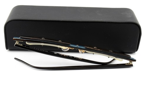 THEO BELGIUM occhiali vintage corno di bufalo LAMBDA 25 marrone blu ML + astuccio Tag Heuer - Foto 4 di 12