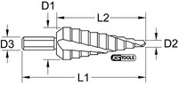 KS Tools HSS Stufenbohrer, Ø 4-12Mm, 9 Stufen (330.2301)