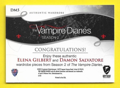 The Vampire Diaries Season 2 Dual Wardrobe DM5 Elena Gilbert & Damon Salvatore - Picture 2 of 3