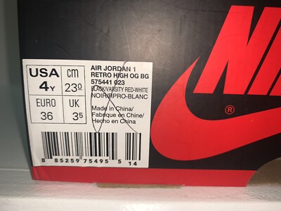 Air Jordan 1 Bred VNDS Size 4y | eBay