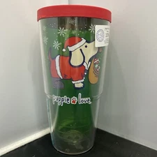 Tervis 24oz Puppy Love Santa Pup Insulated Cup Tumbler Dachshund With Lid NEW