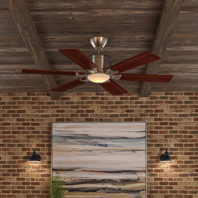 54 Large Mission Led Ceiling Fan Remote Office Loft Brushed