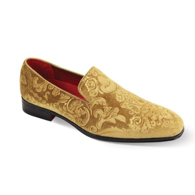 Mens Gold Embellished Velvet Formal Dress Loafers Shoes After Midnight 7046  | eBay