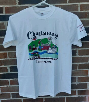 T-shirt Vintage Années 90 Chattanooga Choo Choo Tennessee Train - Taille L - Neuf Sans étiquettes (New Old Stock)